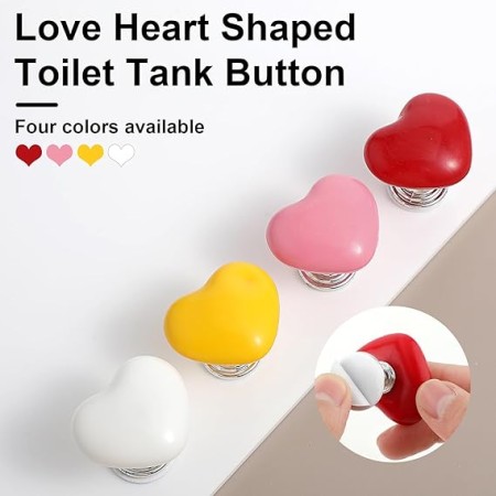 (6 PCS) Love Heart shaped Toilet Tank button