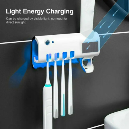 Toothbrush Toothpaste Holder With Sterilizer UV LED Light