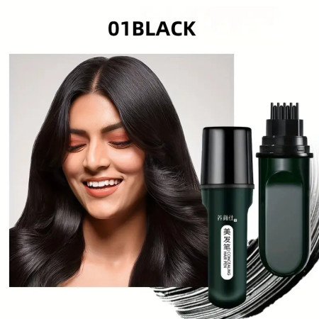 (ন্যাচারাল ব্ল্যাক) Safe and Convenient Hair Color Stick