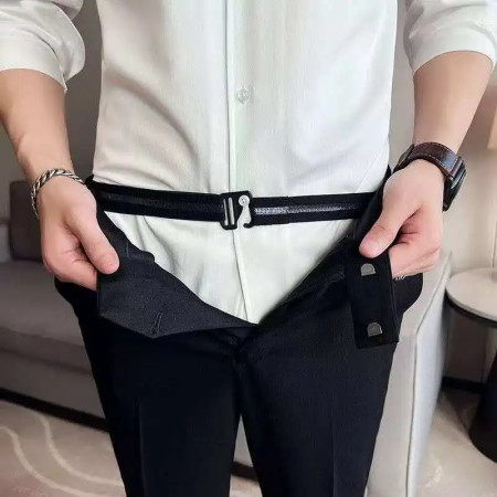Fashion Non-Slip Waistband Nylon Hidden Shirt Stay Belt (Free Size)