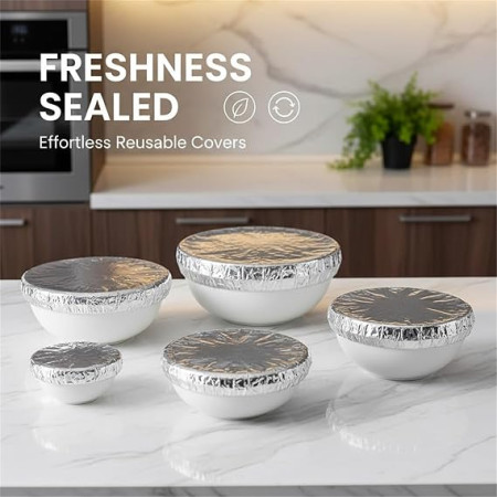 (30 pcs ) Reusable Aluminum Foil Food Covers